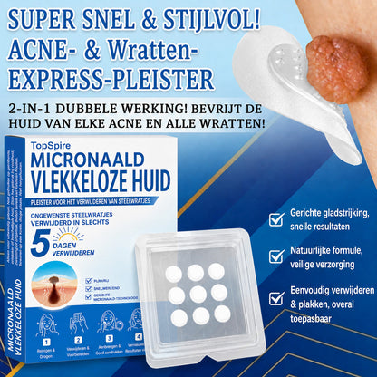 🧑‍⚕️ TopSpire® 2-in-1 micronaald- & hydrocolloïdpleisters | Verwijderaar voor verheven moedervlekken, acne, platte wratten & steelwratjes  Verbetert het uiterlijk van rimpels